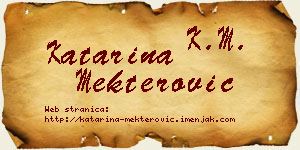 Katarina Mekterović vizit kartica